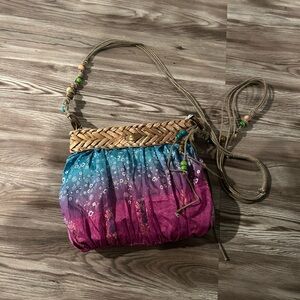 Capelli of New York Blue and Purple Crossbody Bag